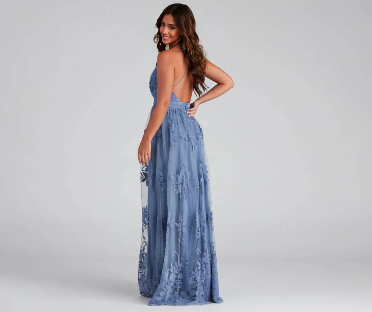 Formal Flocked Velvet Dress