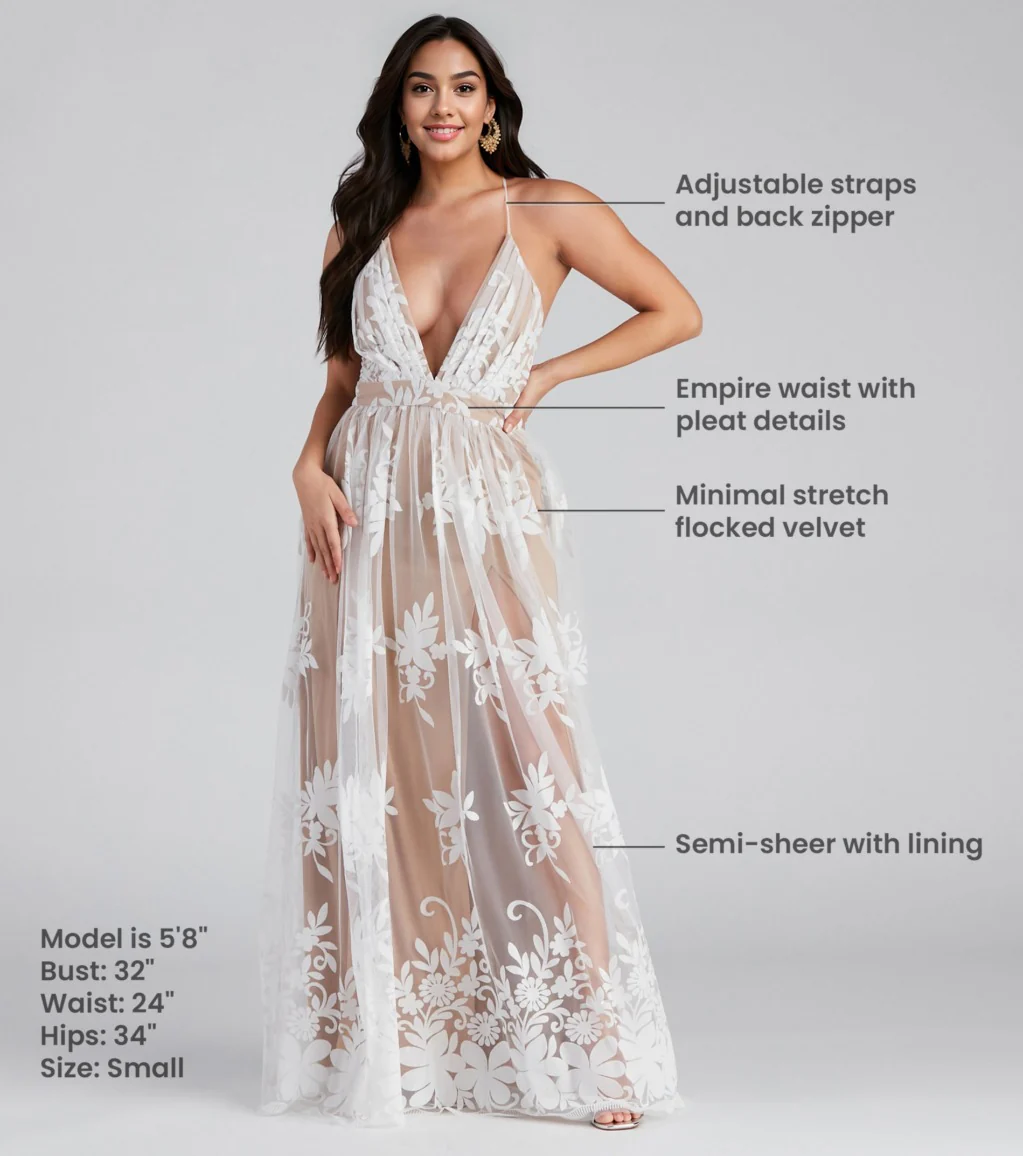 Formal Flocked Velvet Dress