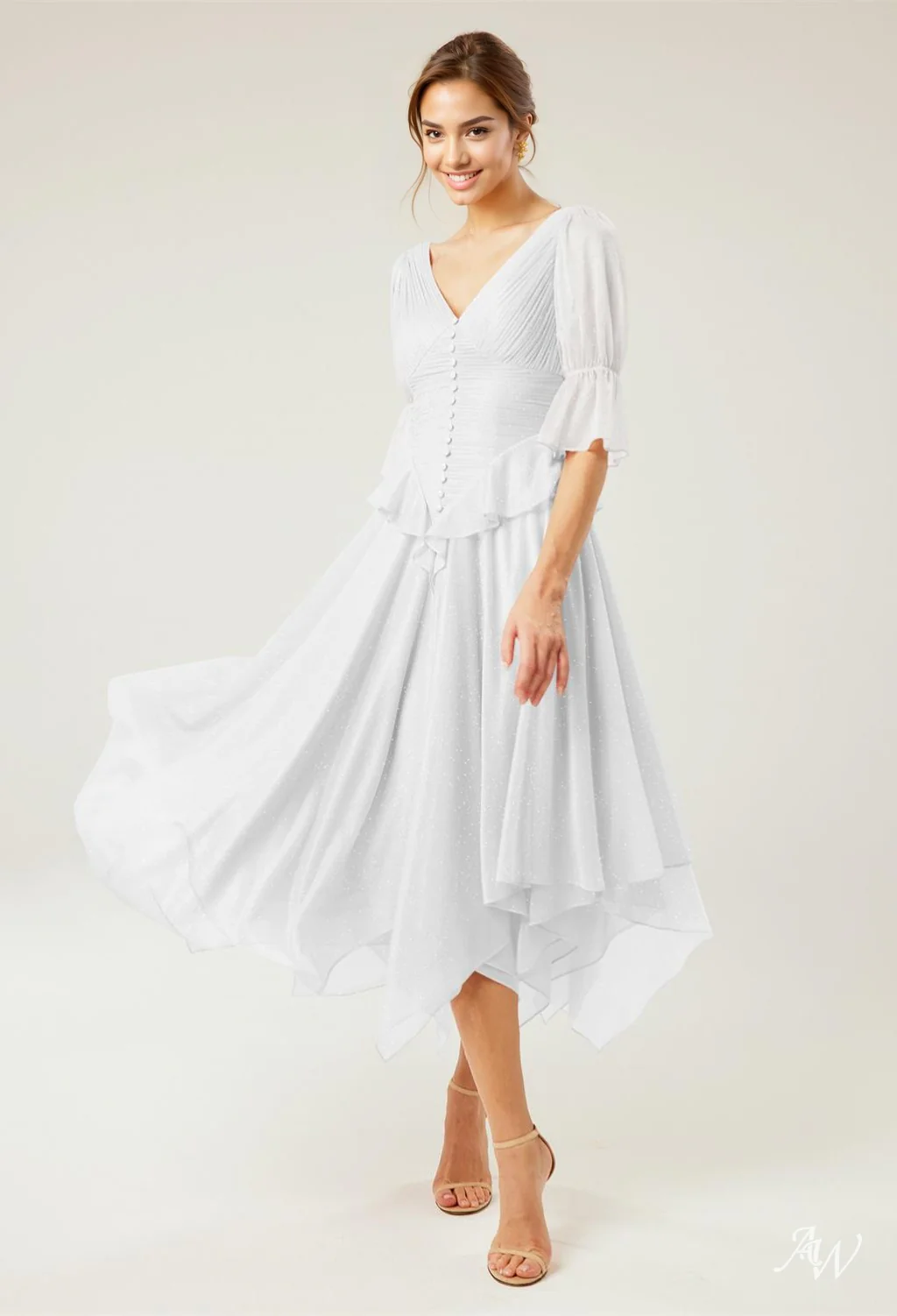 A-line Glitter Mesh DRESS