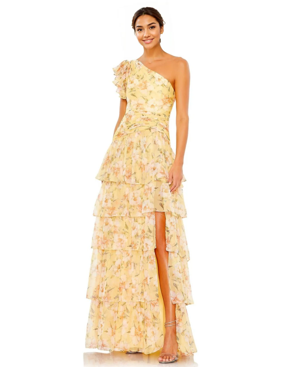 Mac Duggal 55810 Long Formal One Shoulder Print Gown