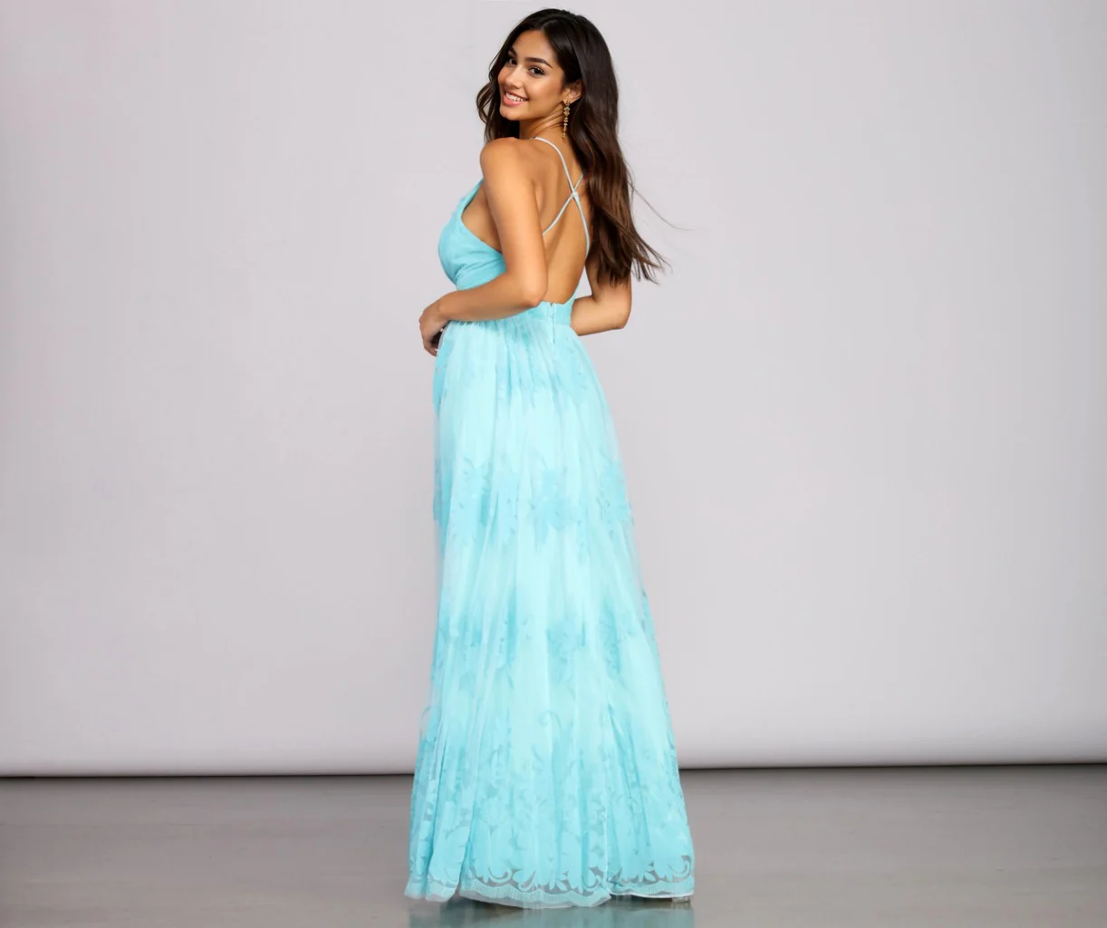 Formal Flocked Velvet Dress