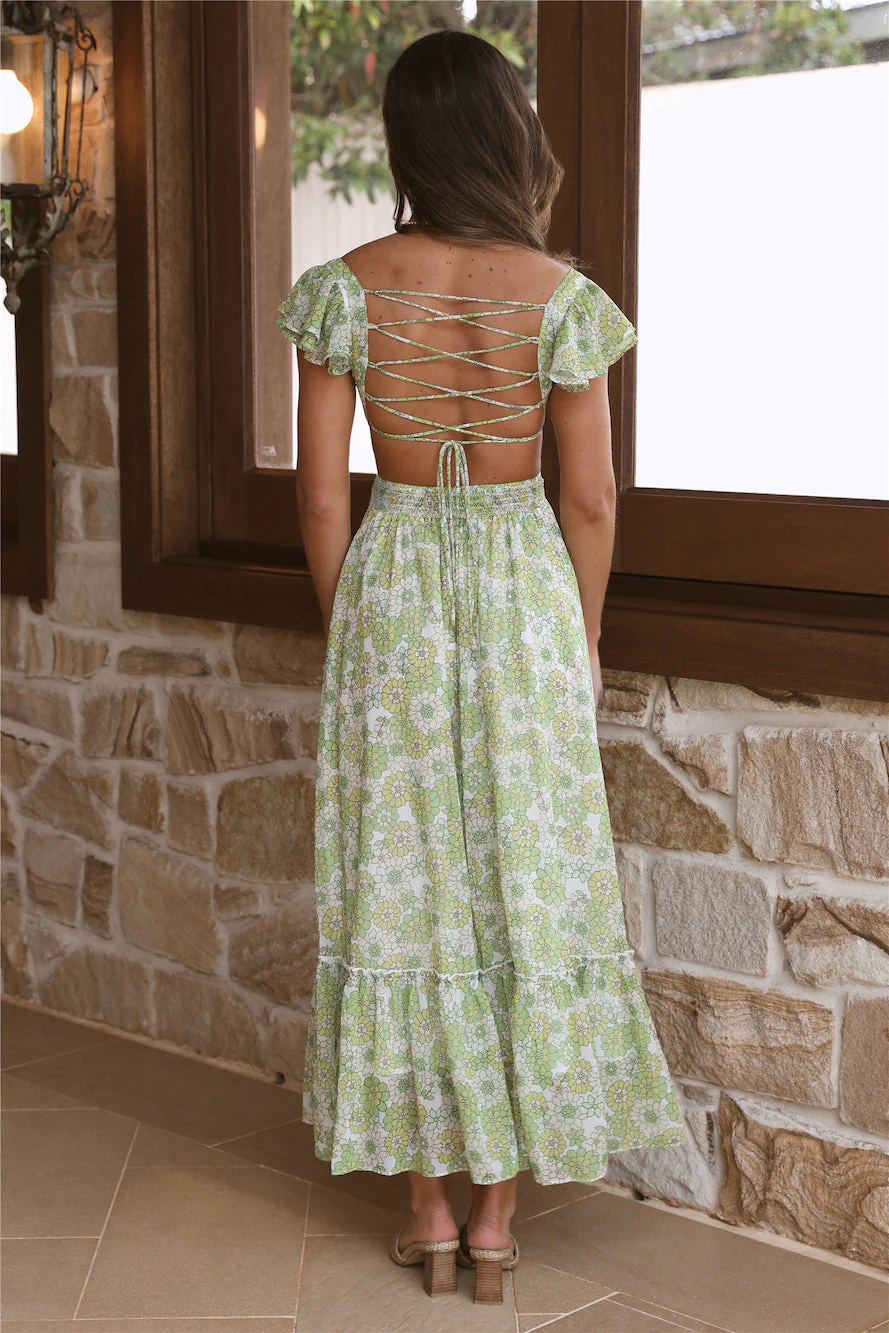 Starting Over Maxi Dress Green