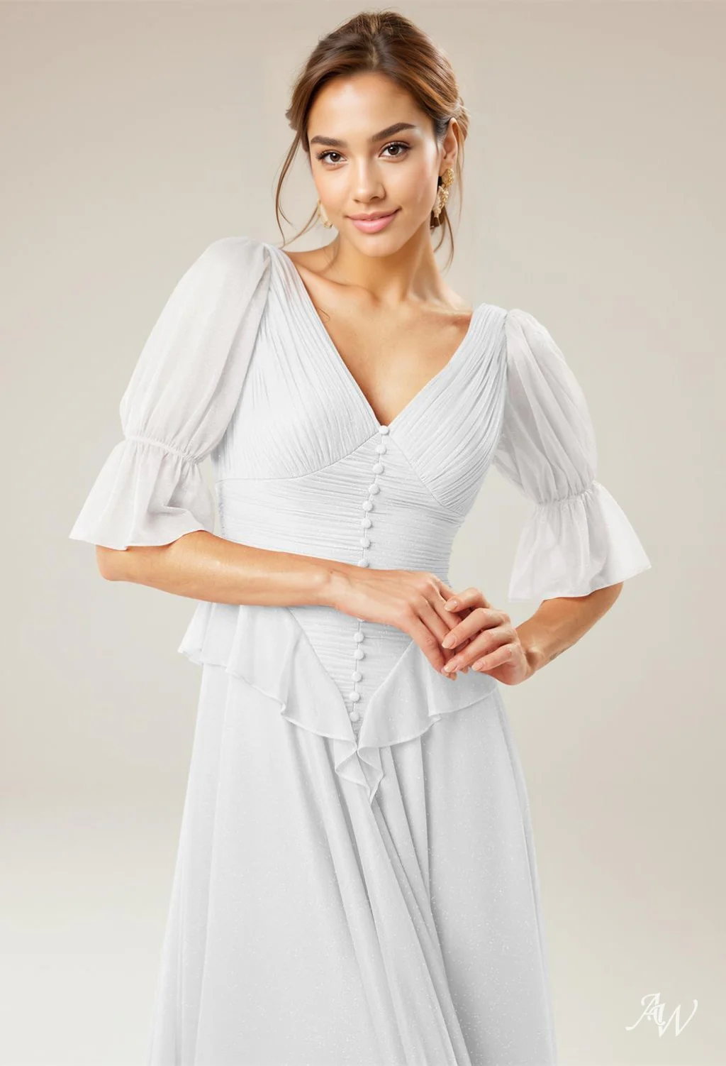 A-line Glitter Mesh DRESS