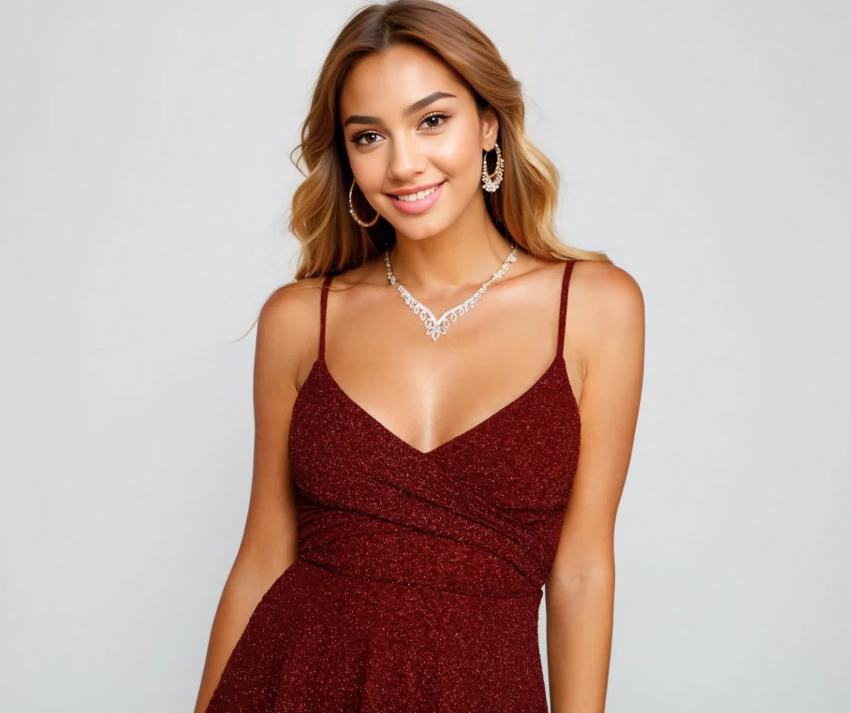 Twirl And Glow Glitter Skater Dress