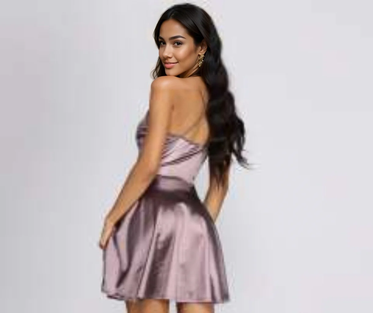 Stunning In Satin Skater Dress