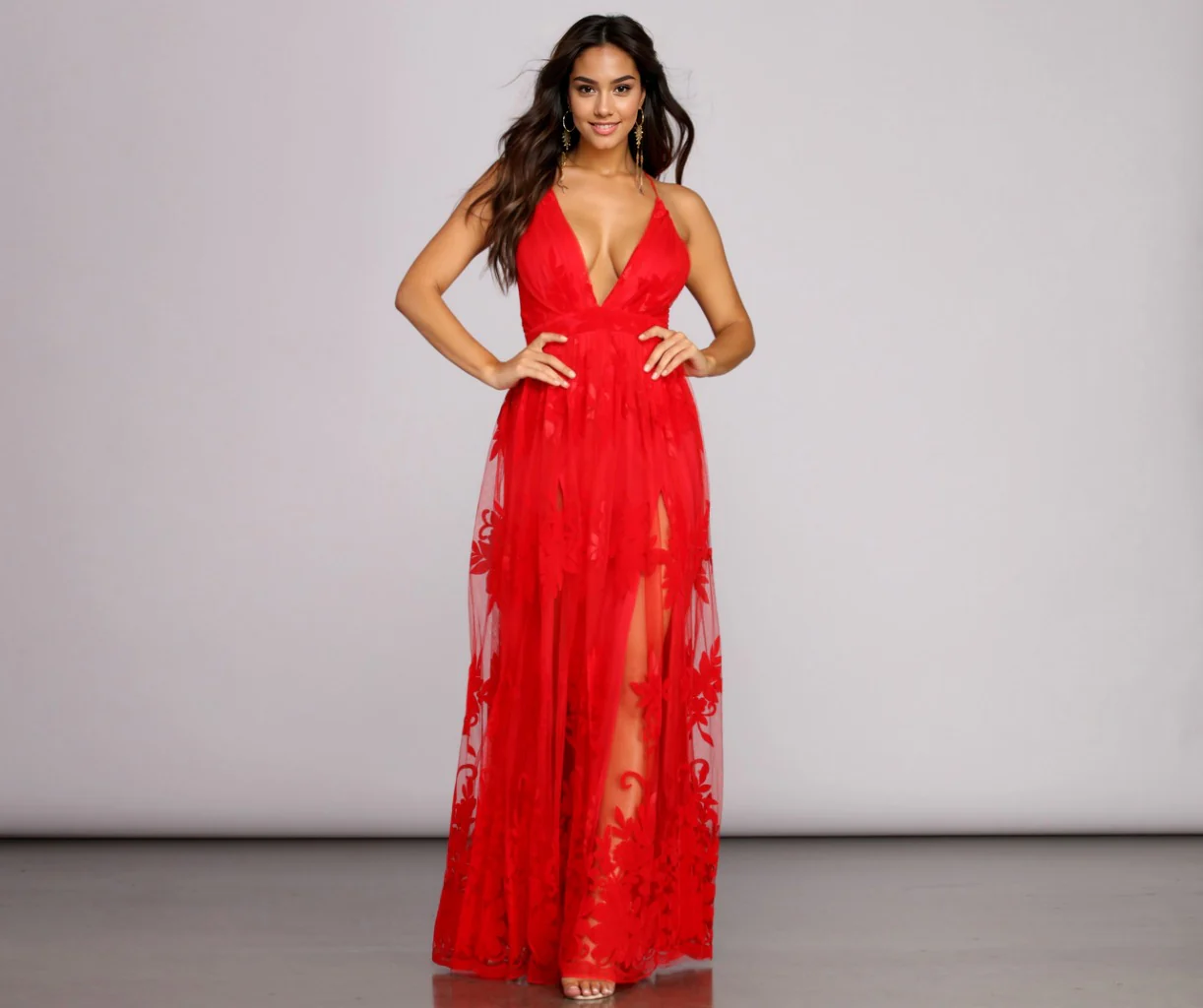 Formal Flocked Velvet Dress