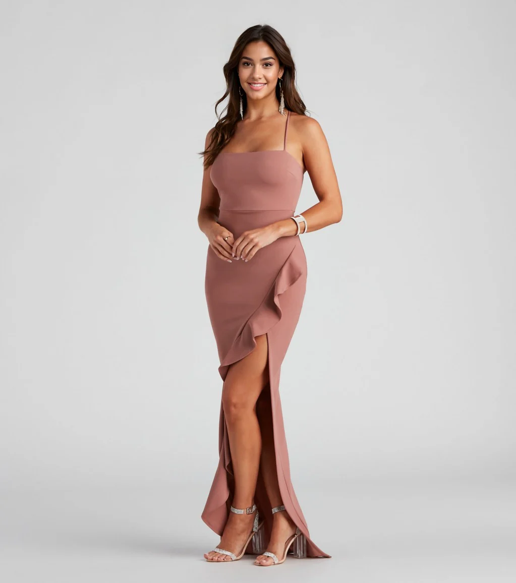Sleeveless High Slit Formal Dress