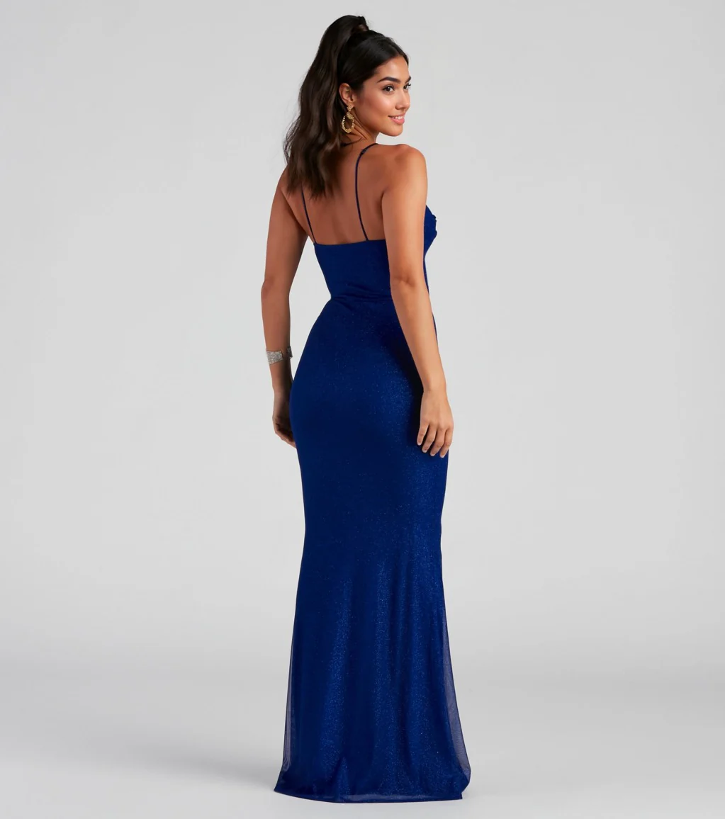 Glitter Mesh Formal Dress