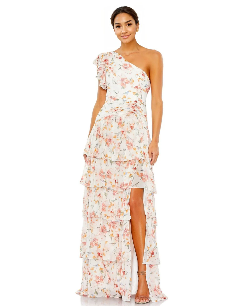 Mac Duggal 55810 Long Formal One Shoulder Print Gown