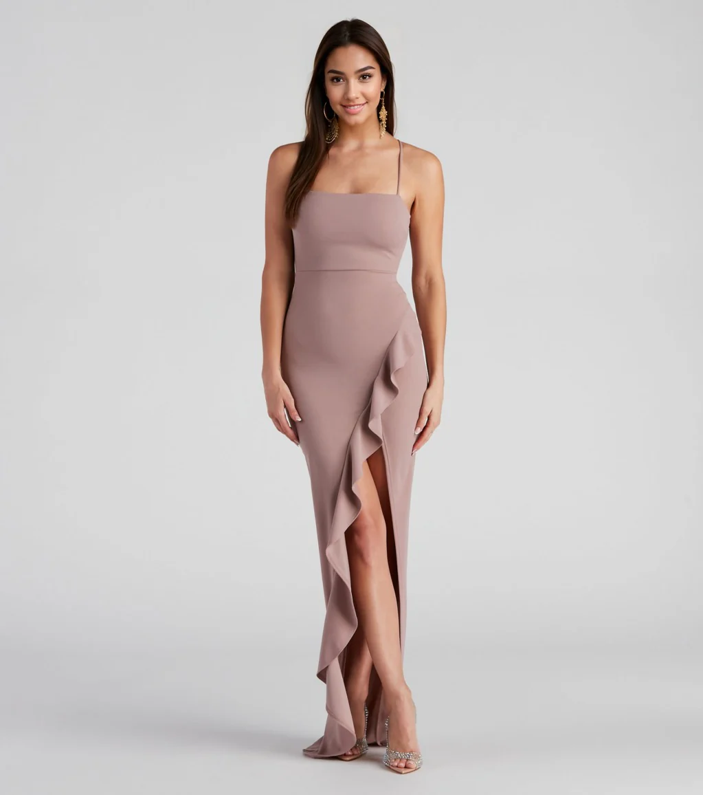 Sleeveless High Slit Formal Dress
