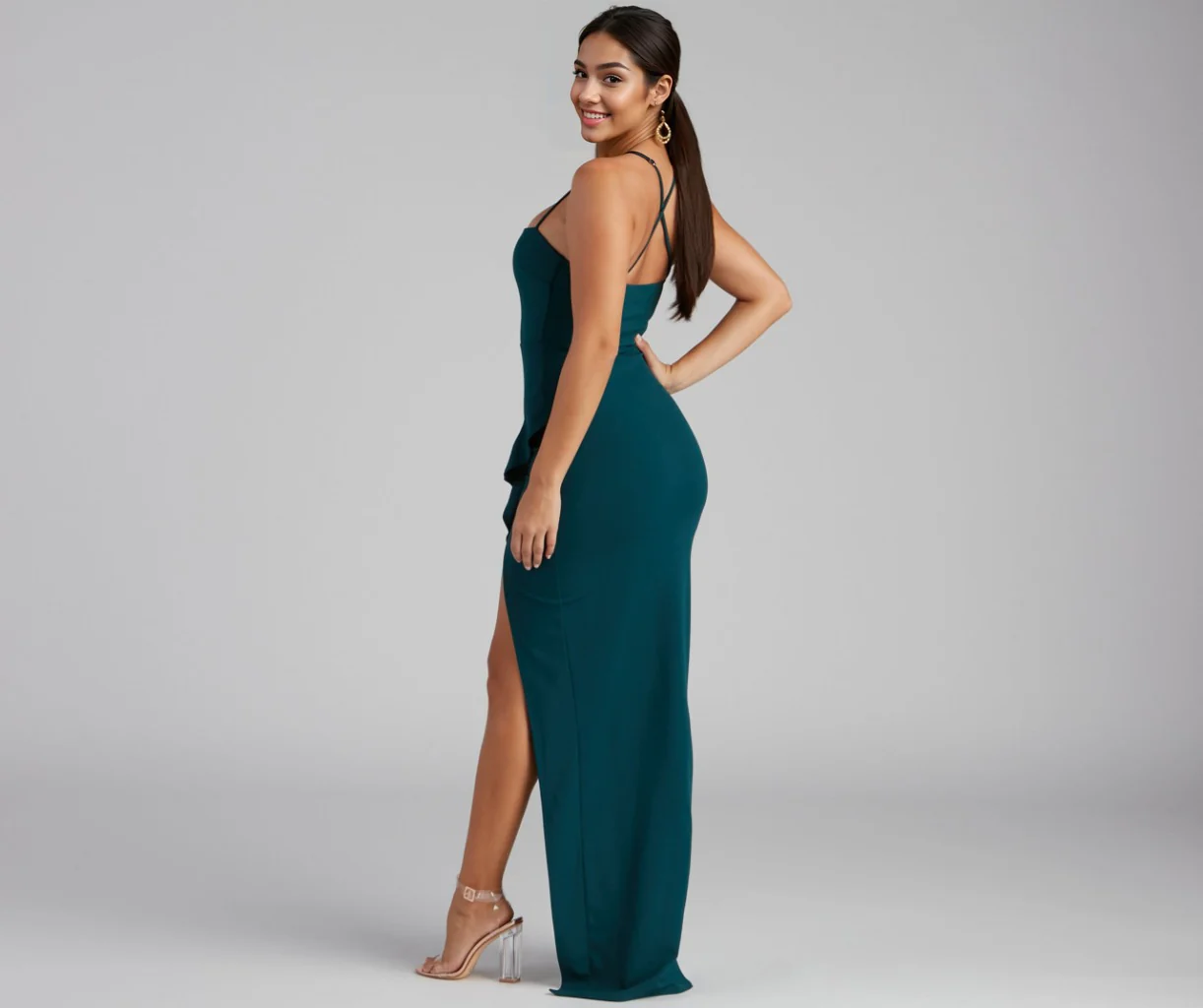 Sleeveless High Slit Formal Dress