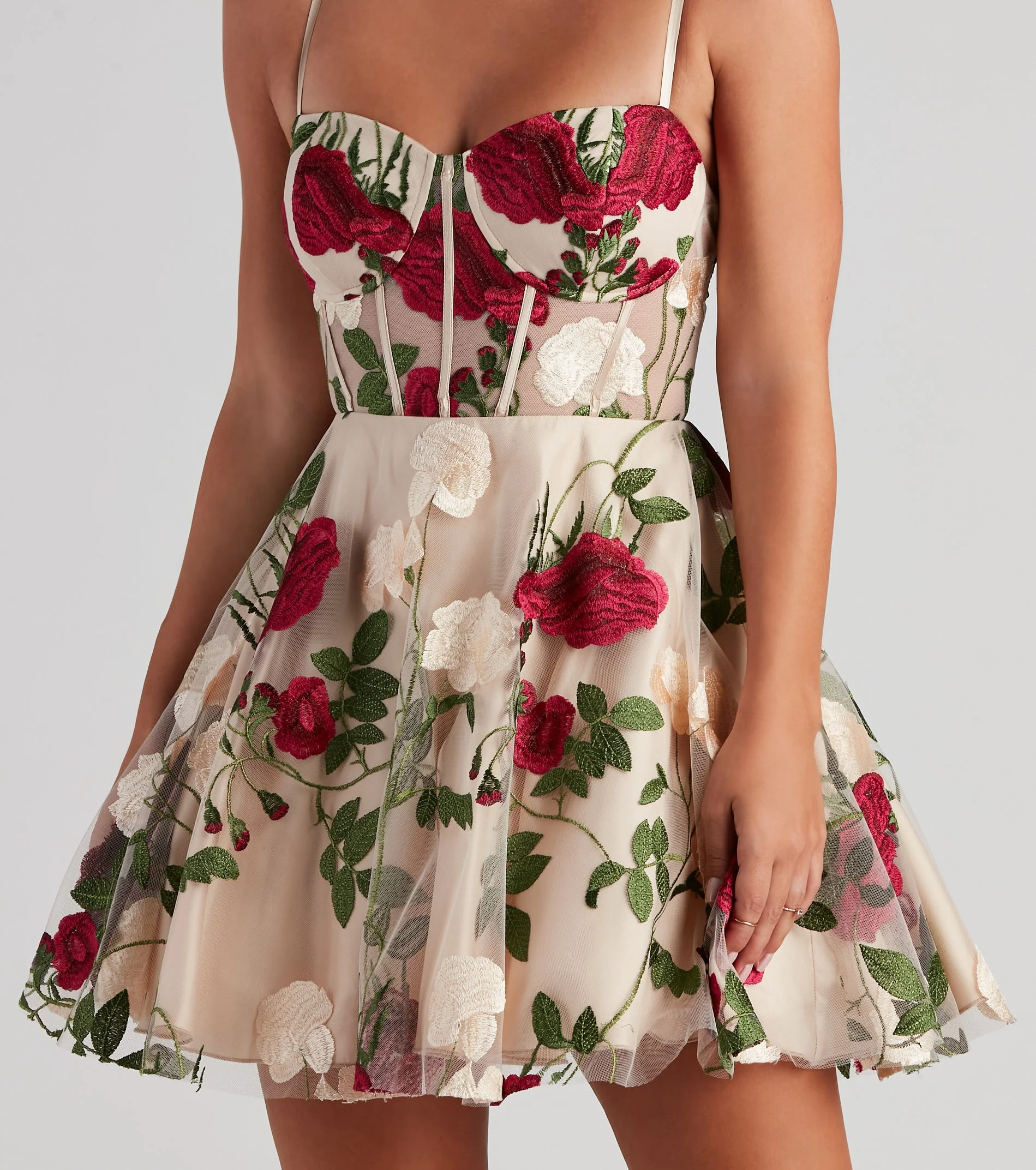 Floral Bustier Party Dress