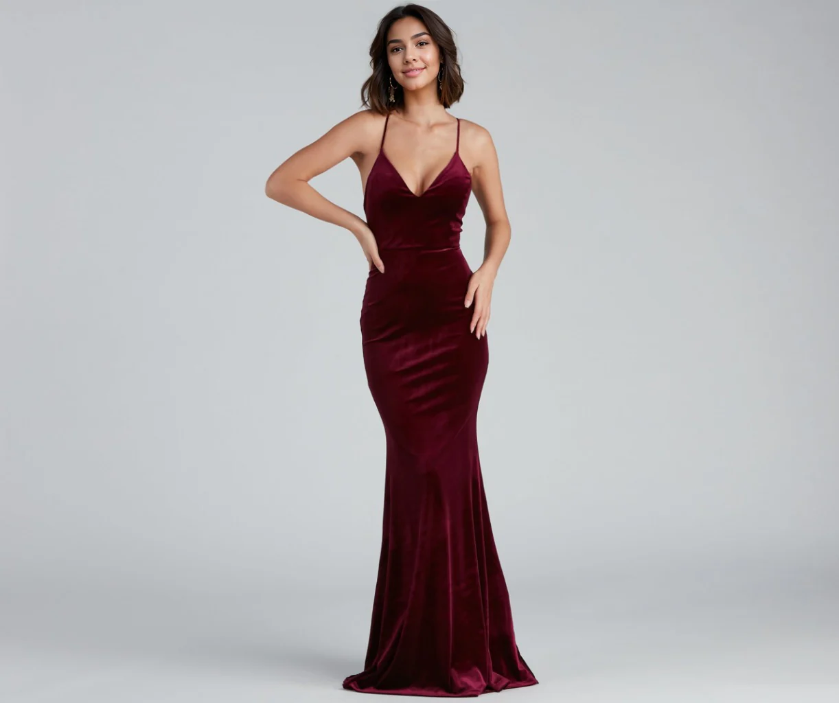 Formal Ruffled Velvet Dress
