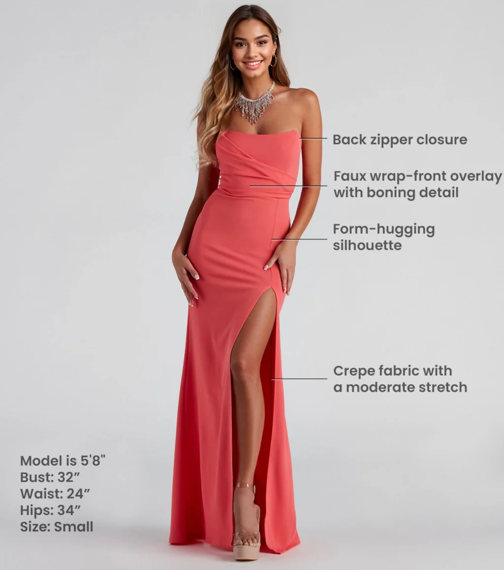Strapless High Slit Formal Dress