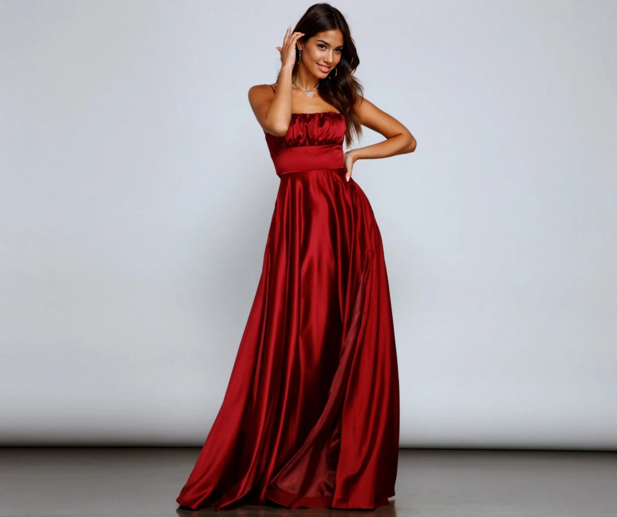 A-Line Satin Formal Dress