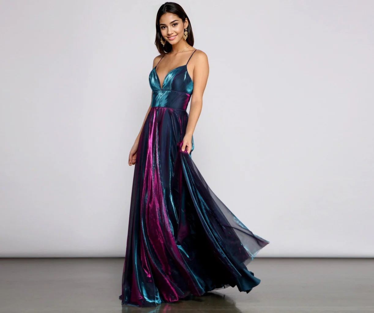 Formal Iridescent Metallic Dress