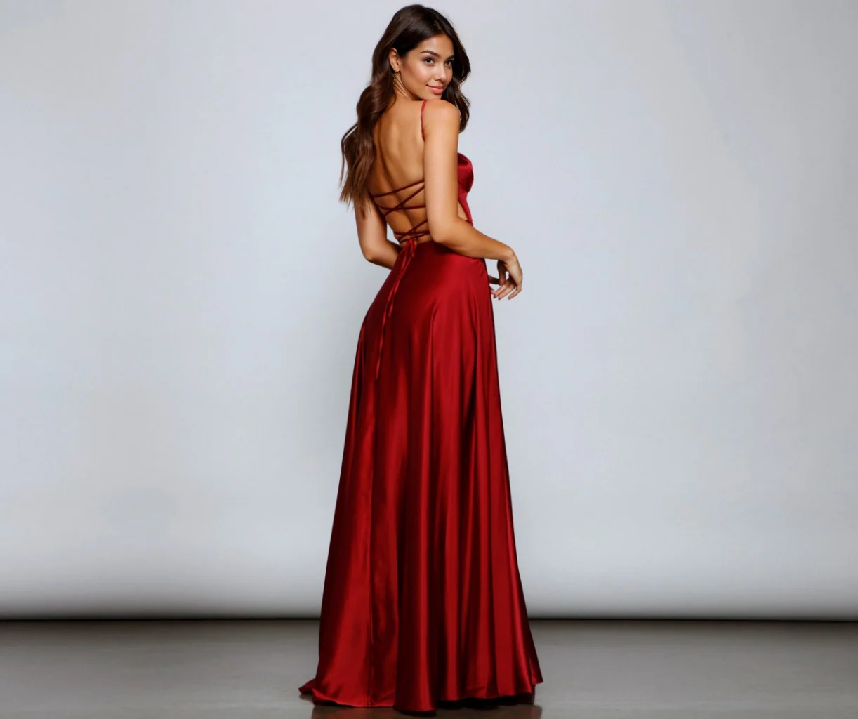 A-Line Satin Formal Dress