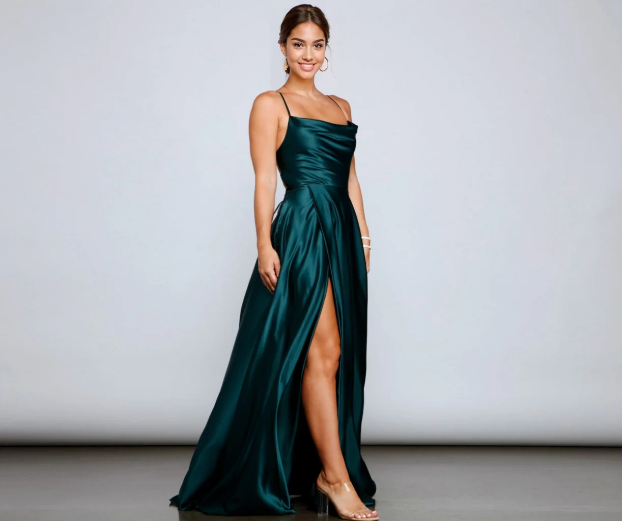 Formal Lace-Up A-Line Dress