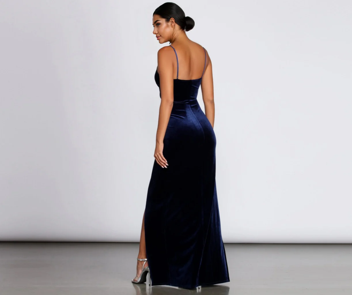 Velvet Wrap Formal Dress