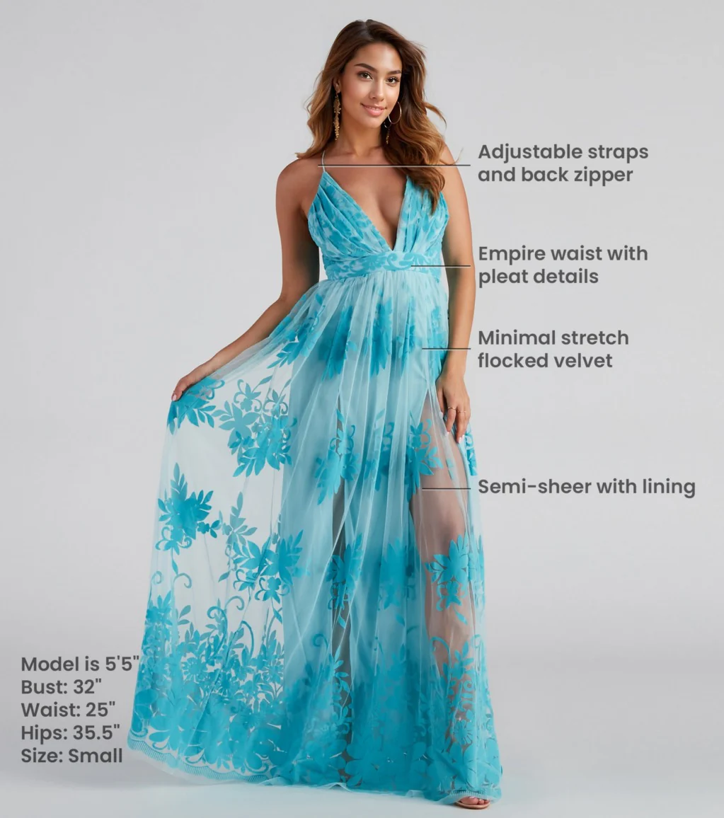 Formal Flocked Velvet Dress