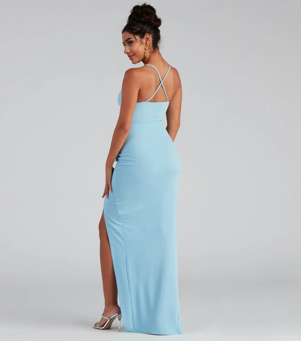 Sleeveless High Slit Formal Dress