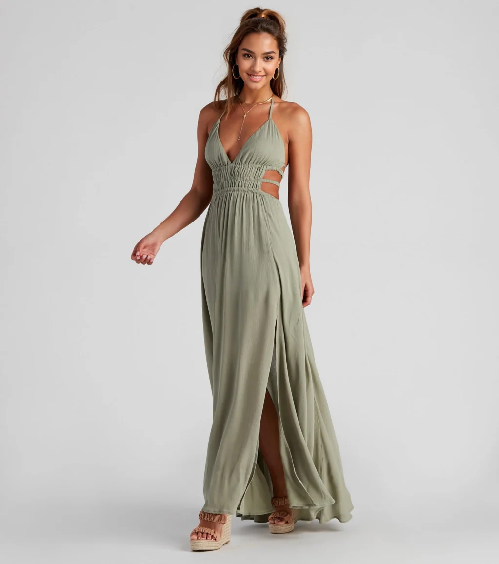 Set Vacay Gauze Maxi Dress