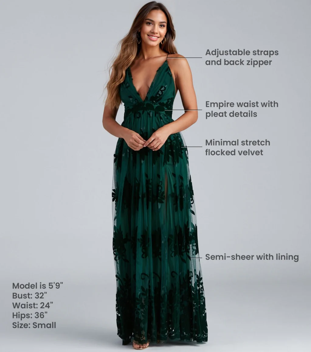 Formal Flocked Velvet Dress