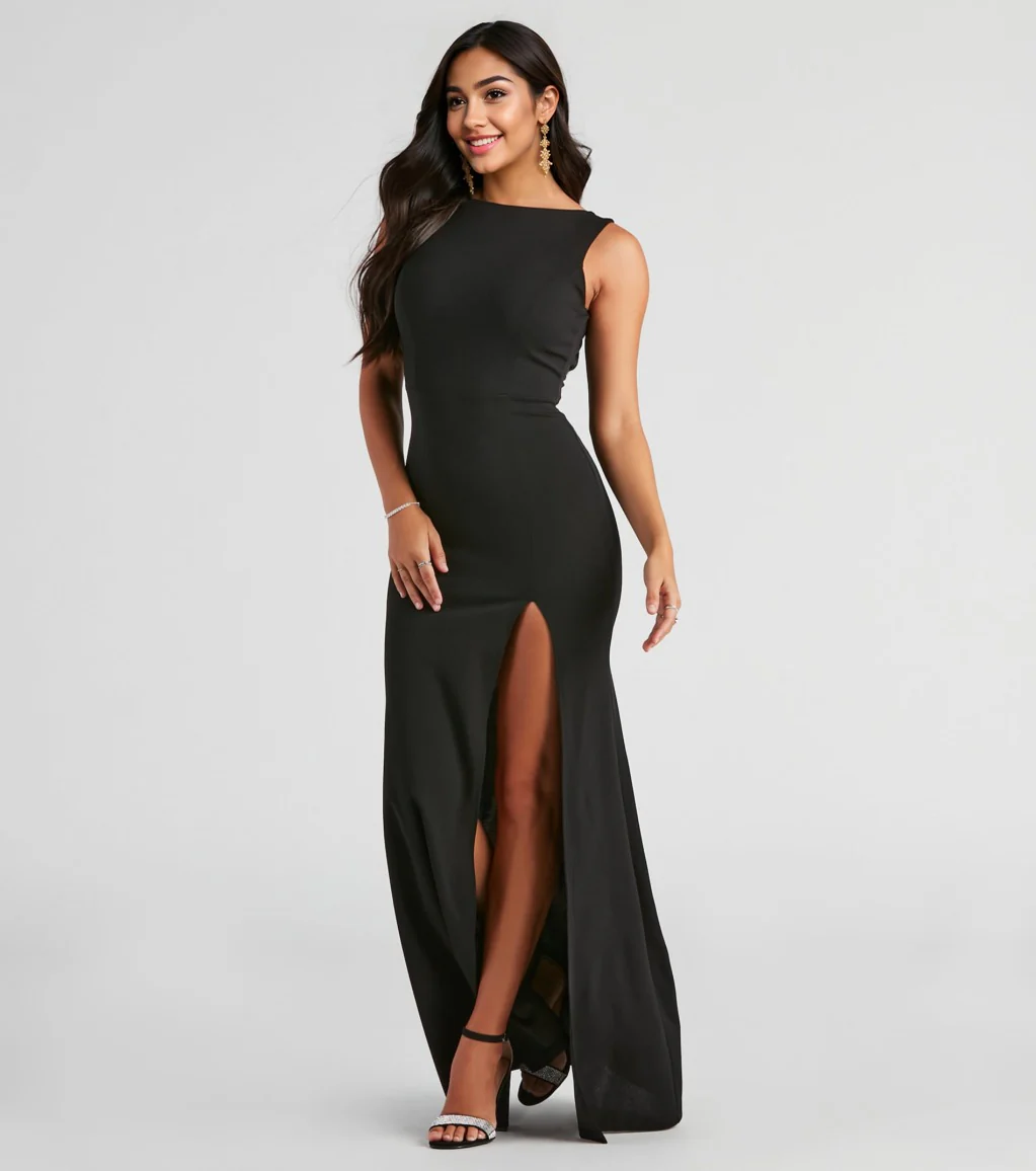 Alexia Formal High Slit Illusion Dress