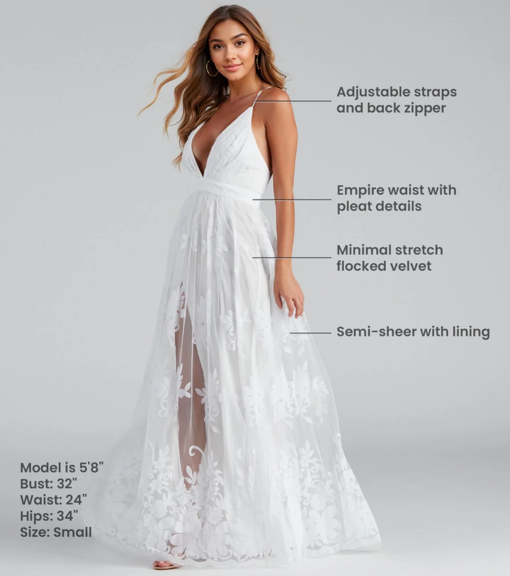 Formal Flocked Velvet Dress