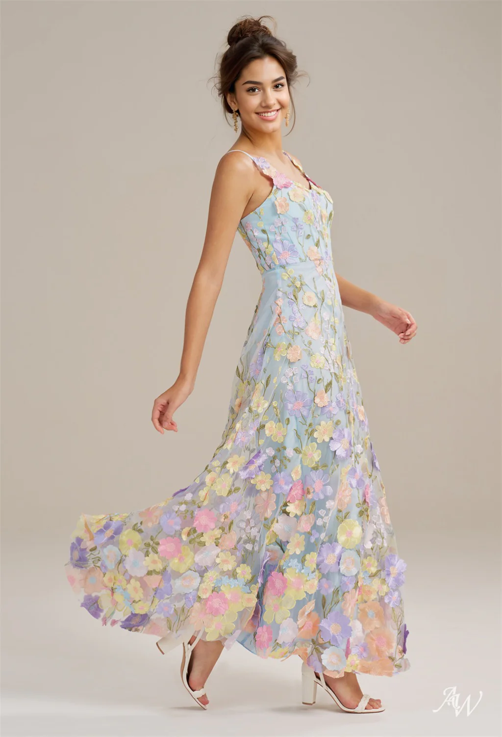 A-line Tulle V-Neck DRESS