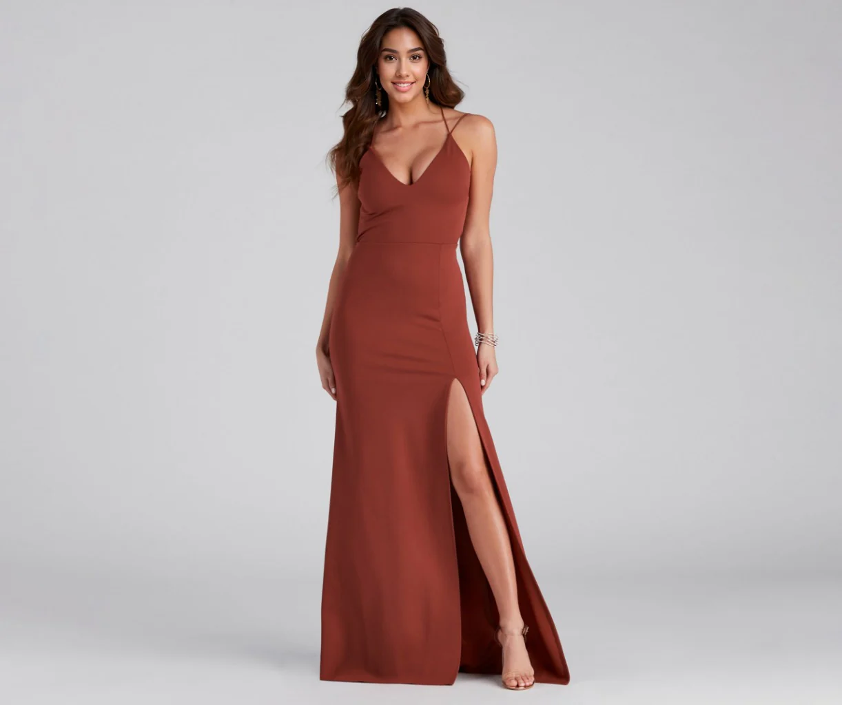 Lace-Up Back Formal Dress