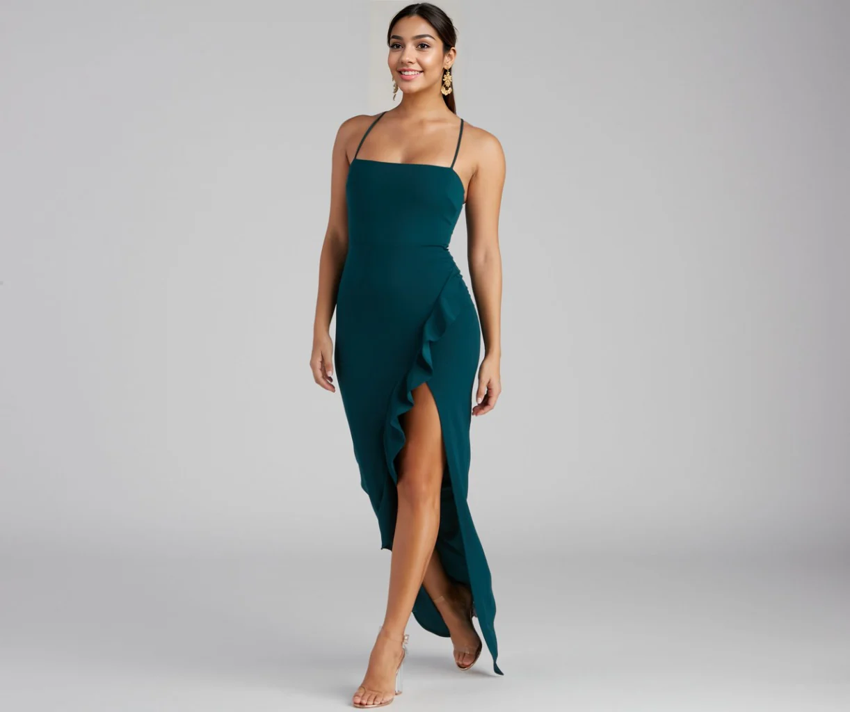 Sleeveless High Slit Formal Dress