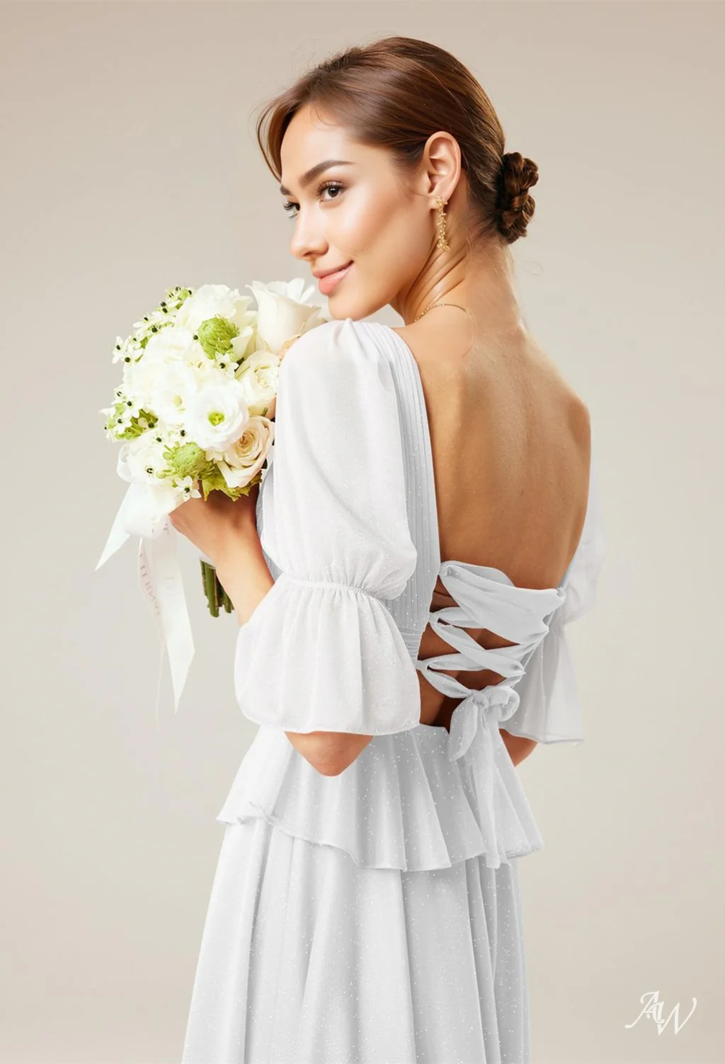 A-line Glitter Mesh DRESS