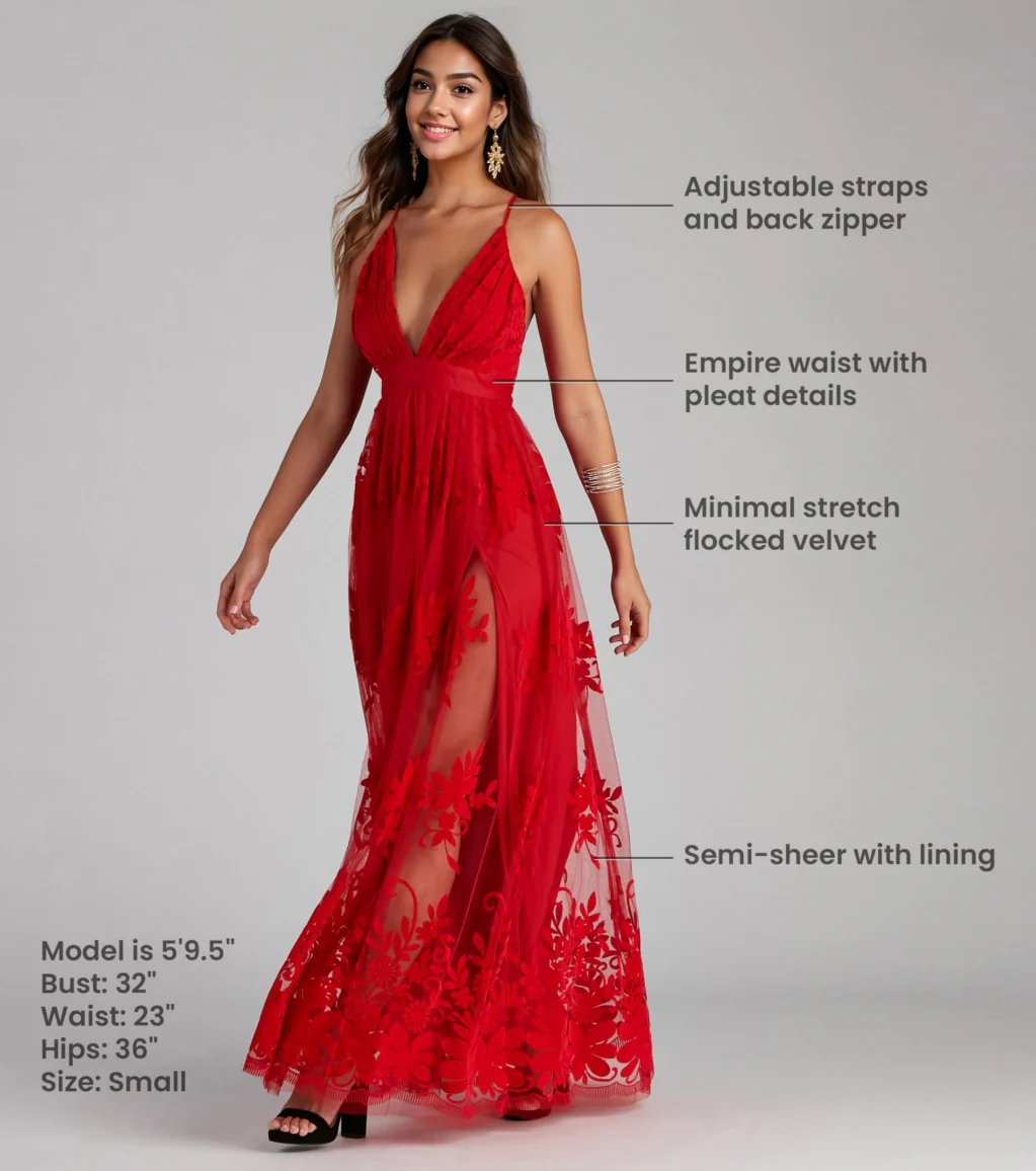 Formal Flocked Velvet Dress