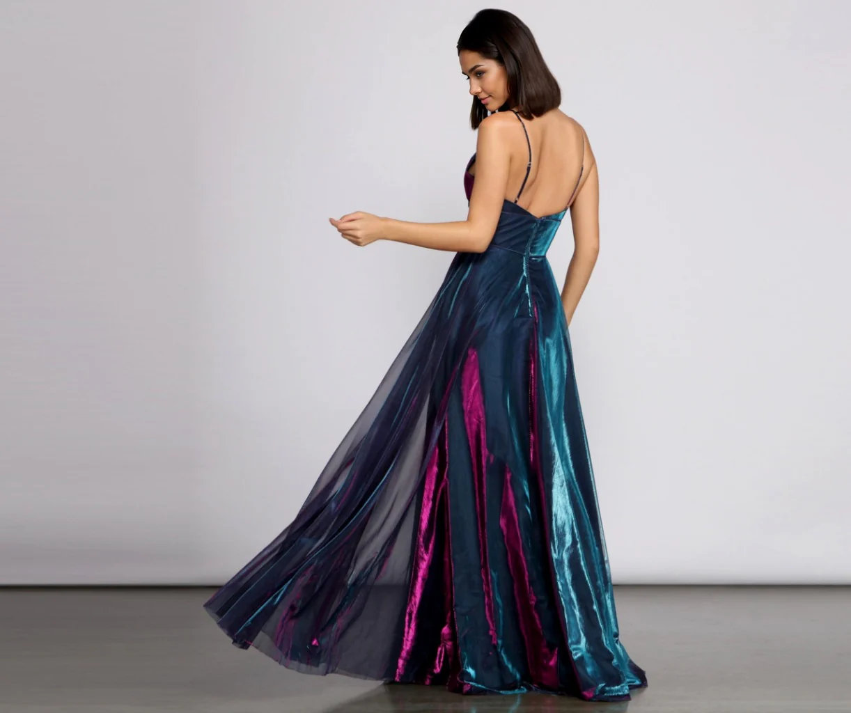 Formal Iridescent Metallic Dress