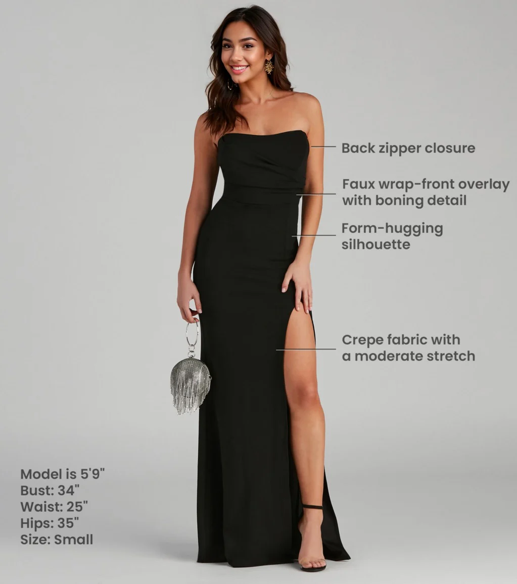 Strapless High Slit Formal Dress