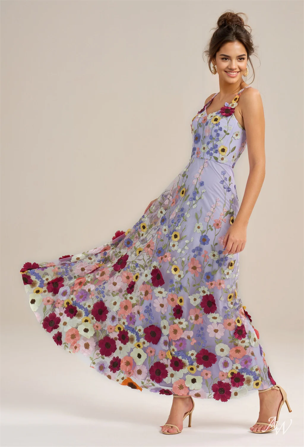 A-line Tulle V-Neck DRESS