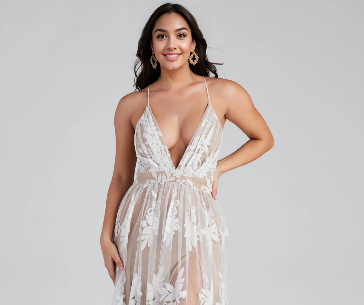 Formal Flocked Velvet Dress