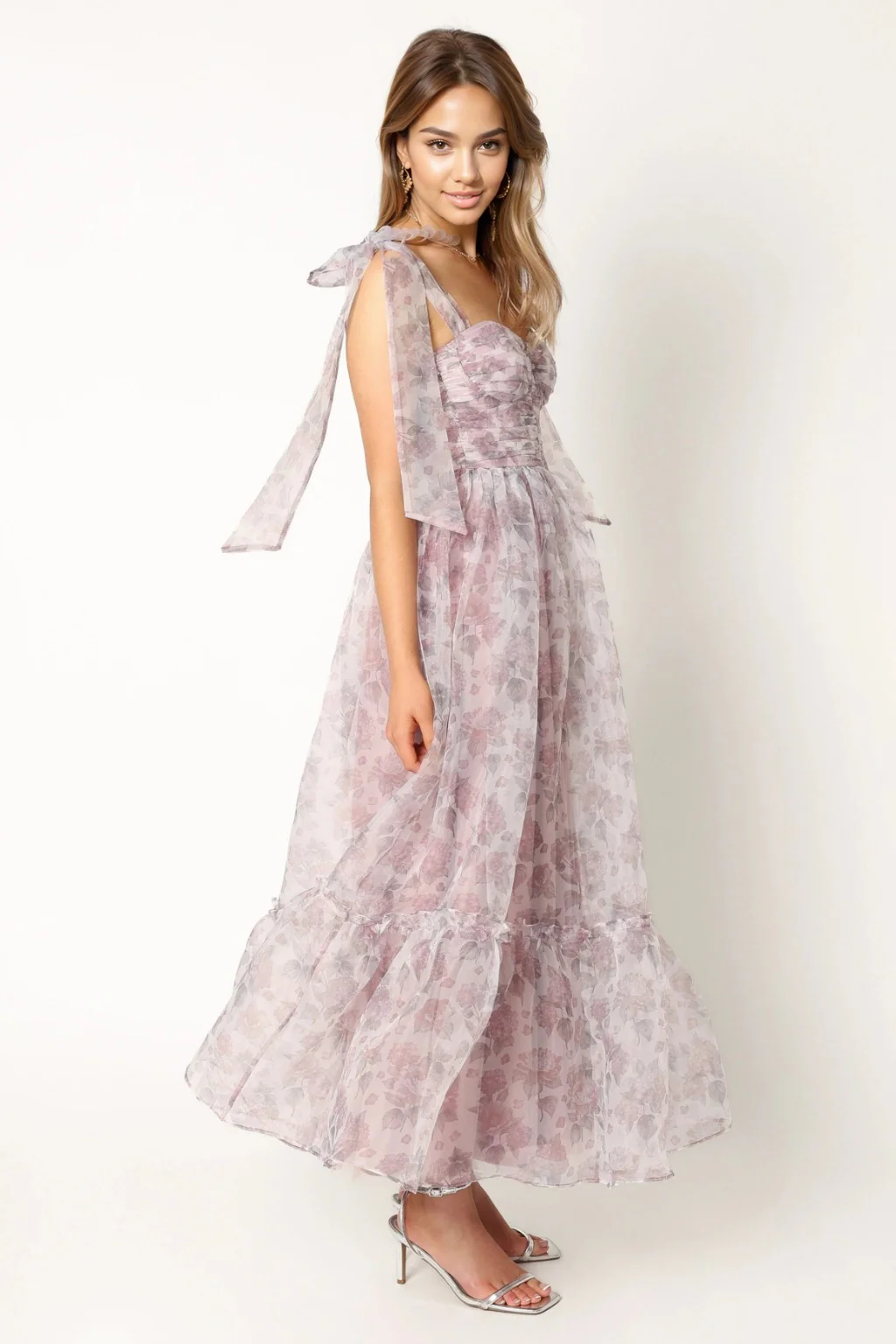 Floret Midi Dress - Dark Purple