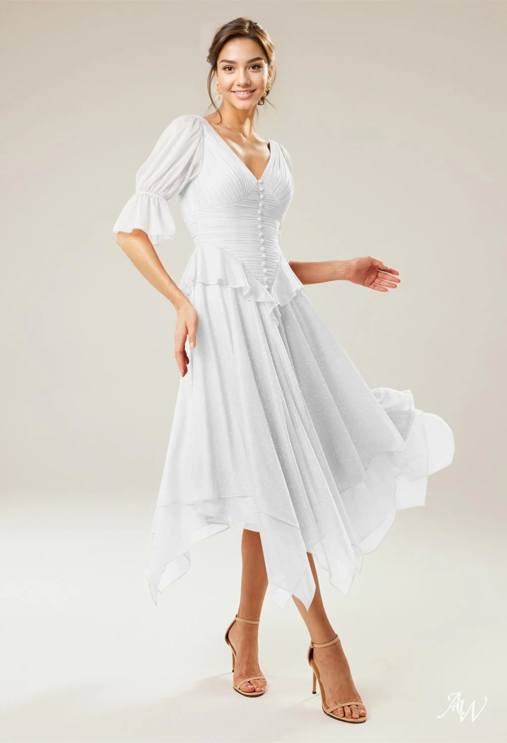 A-line Glitter Mesh DRESS