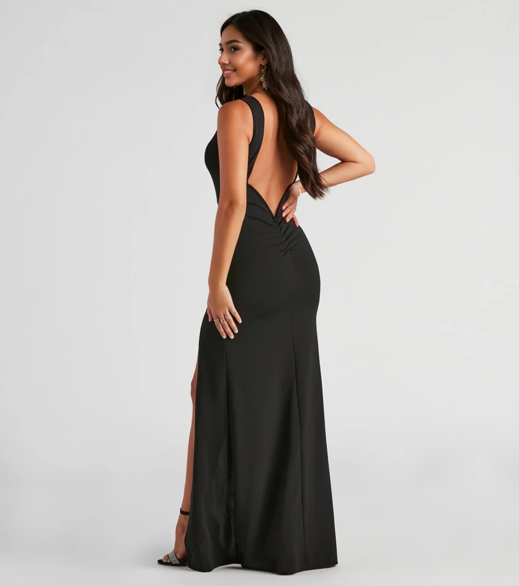 Alexia Formal High Slit Illusion Dress