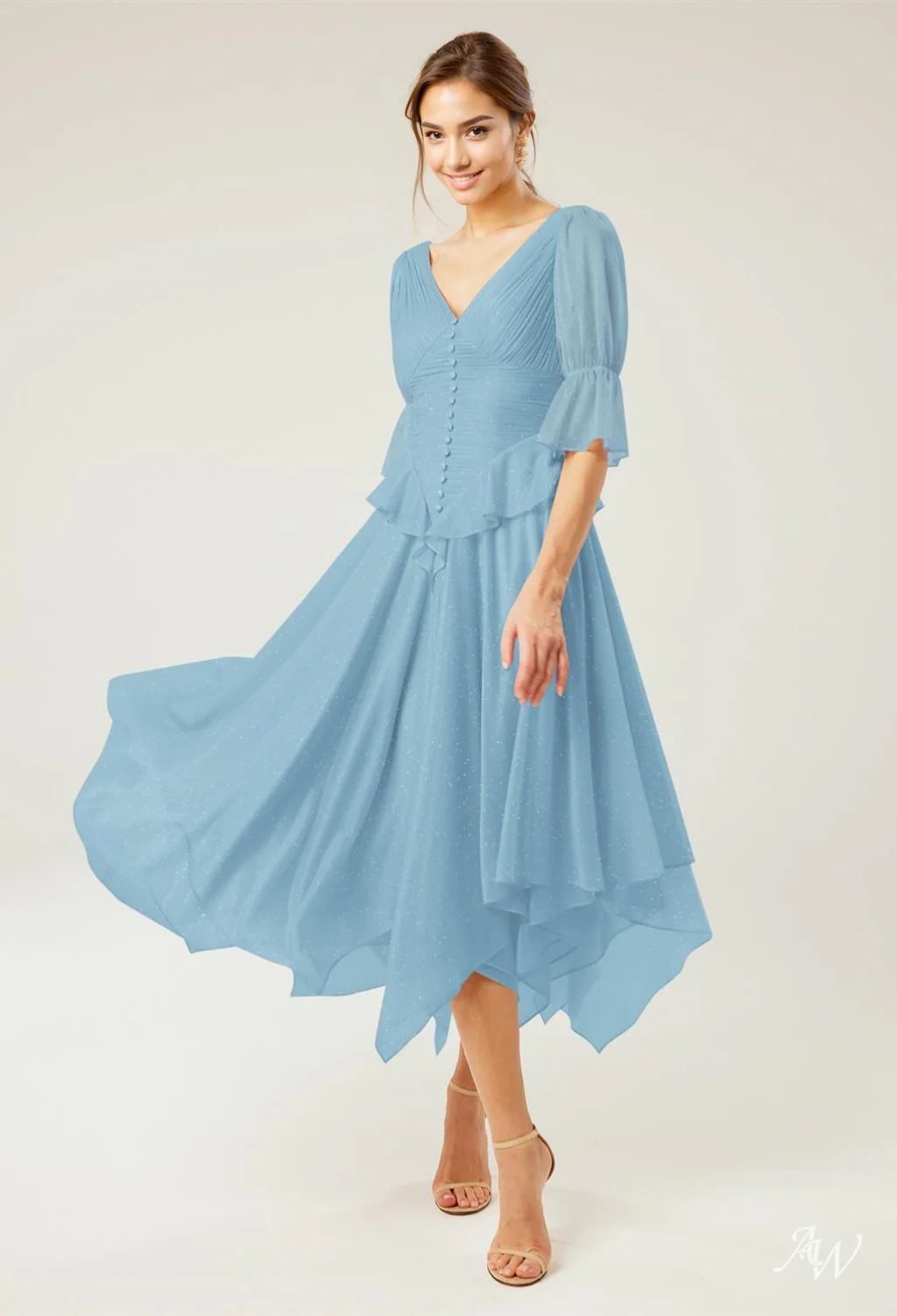 A-line Glitter Mesh DRESS