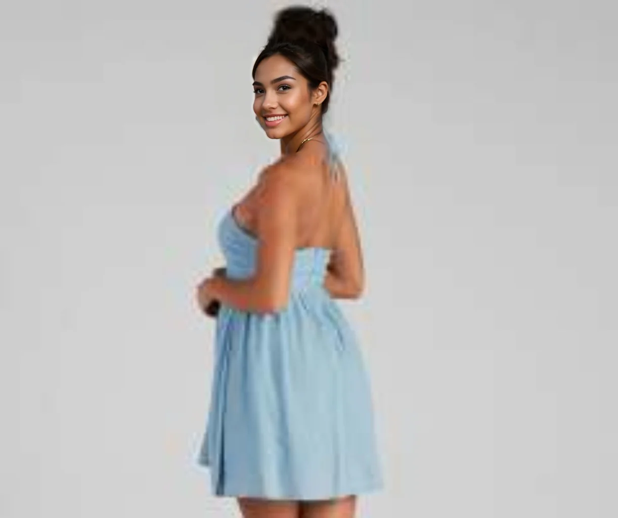 Feel The Sun Halter Sweetheart Skater Dress
