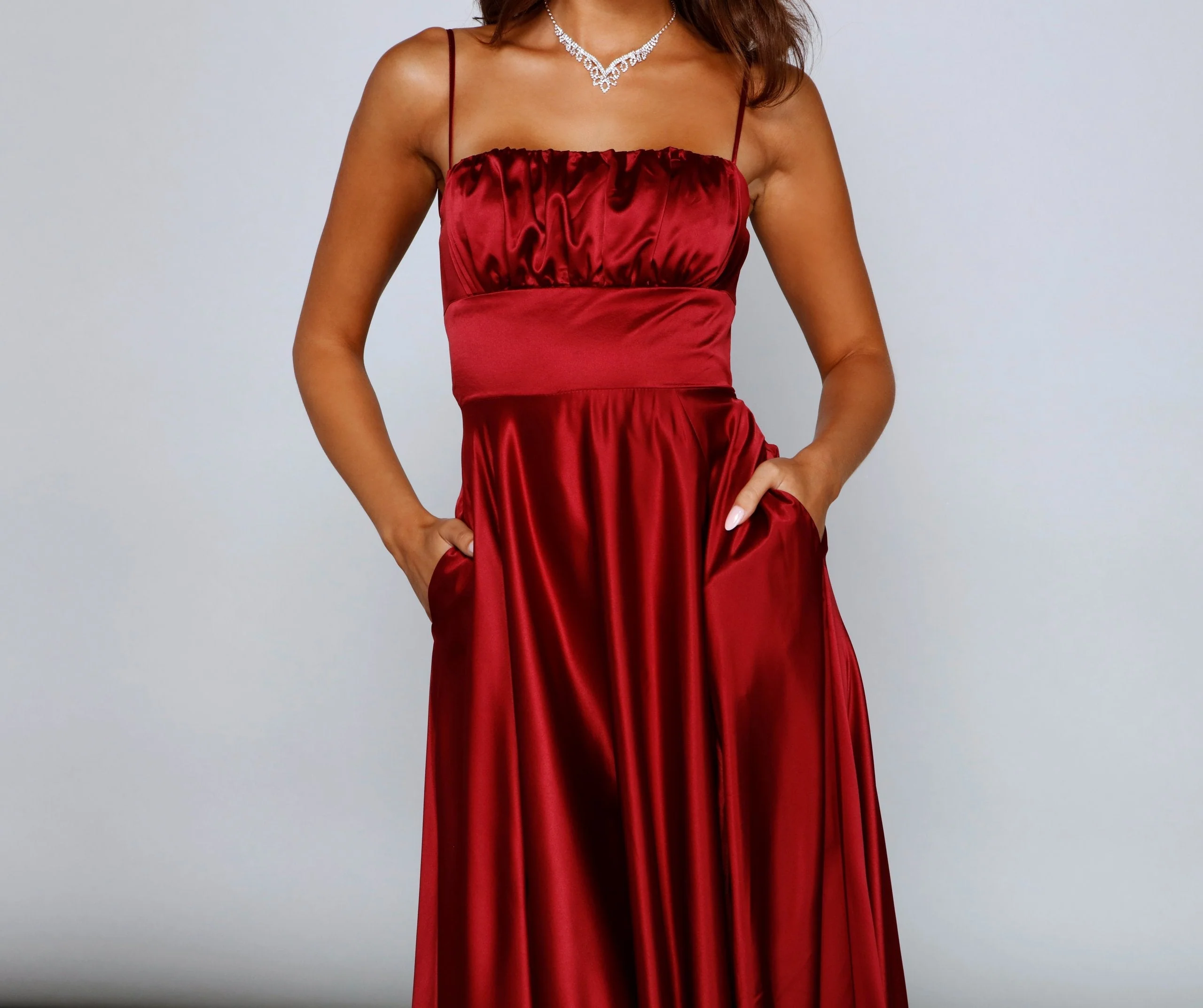 A-Line Satin Formal Dress