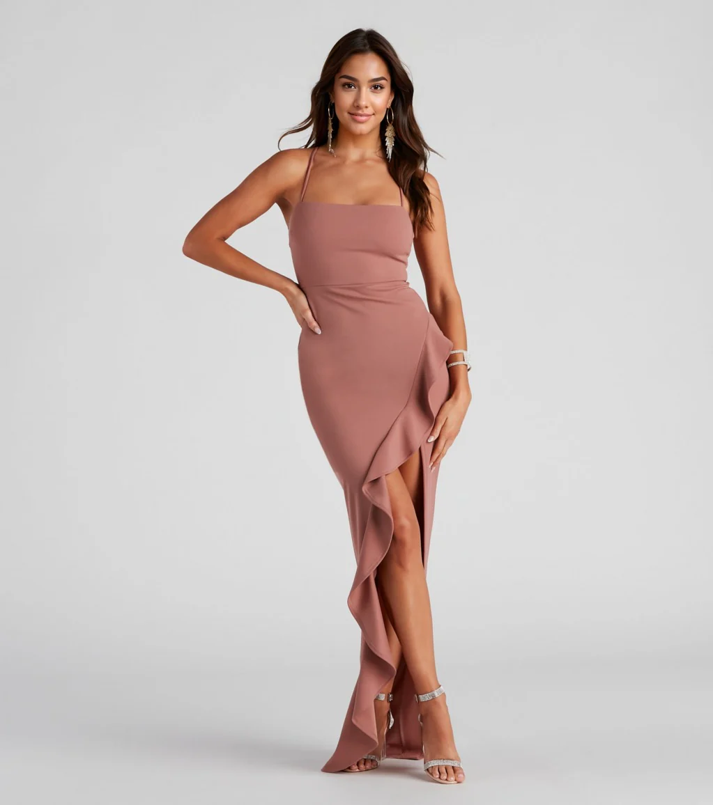 Sleeveless High Slit Formal Dress