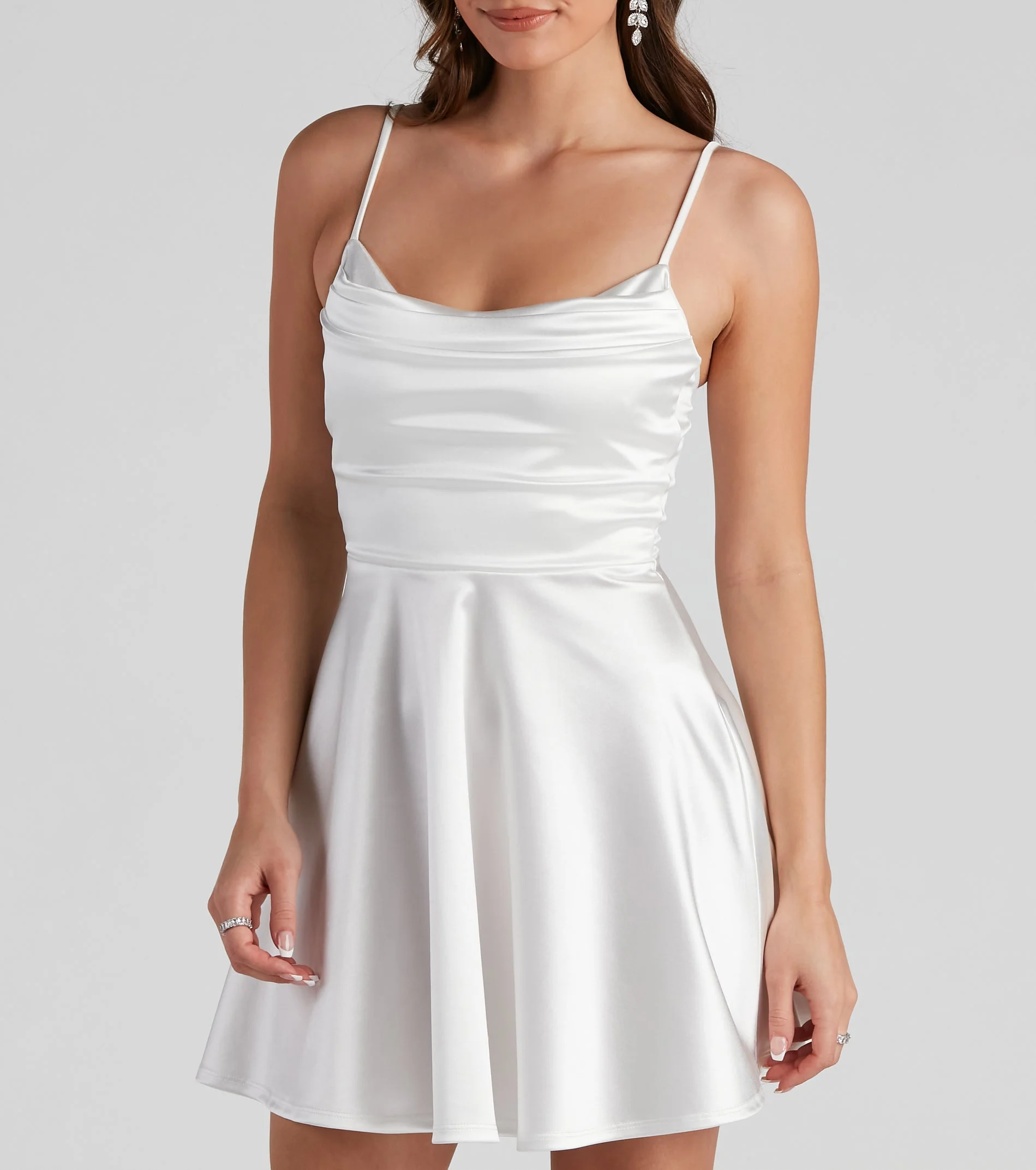 Silky Chic Satin Skater Dress