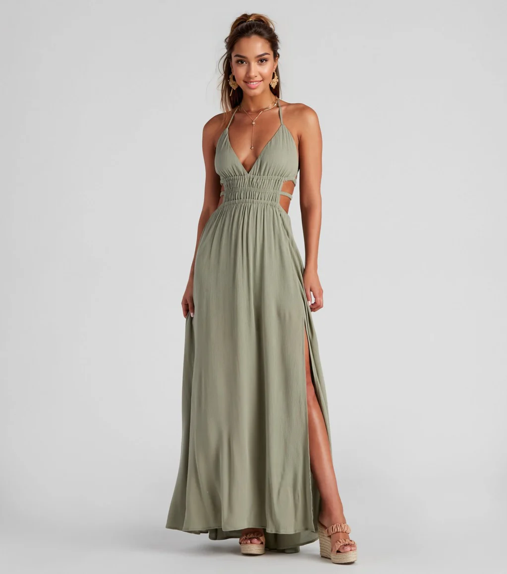 Set Vacay Gauze Maxi Dress