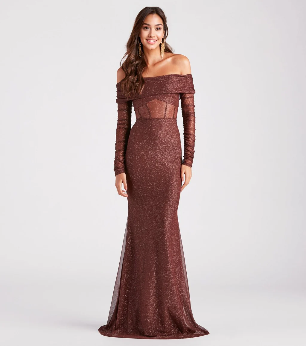 Mandy Glitter Mesh Mermaid Dress