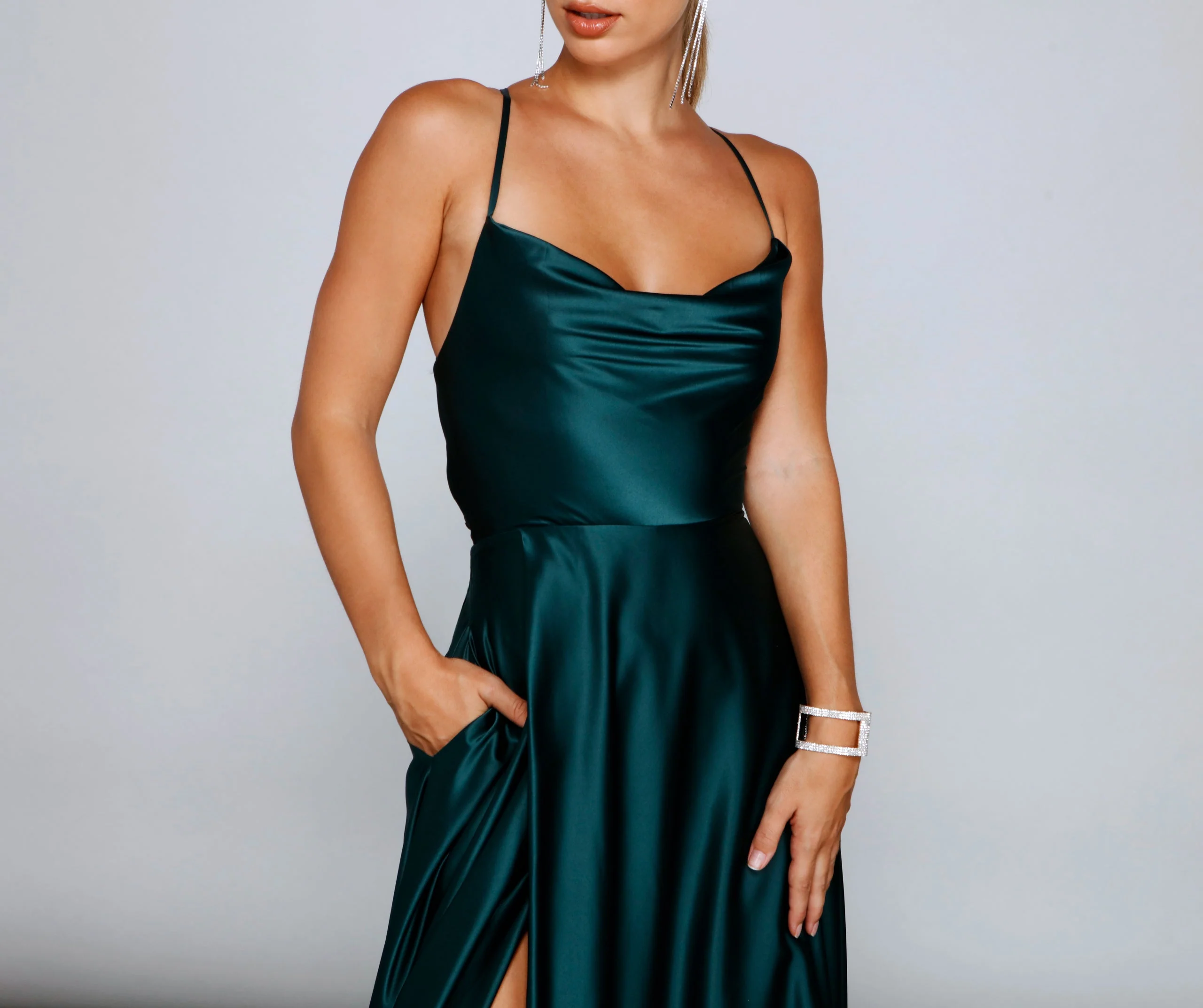 Formal Lace-Up A-Line Dress