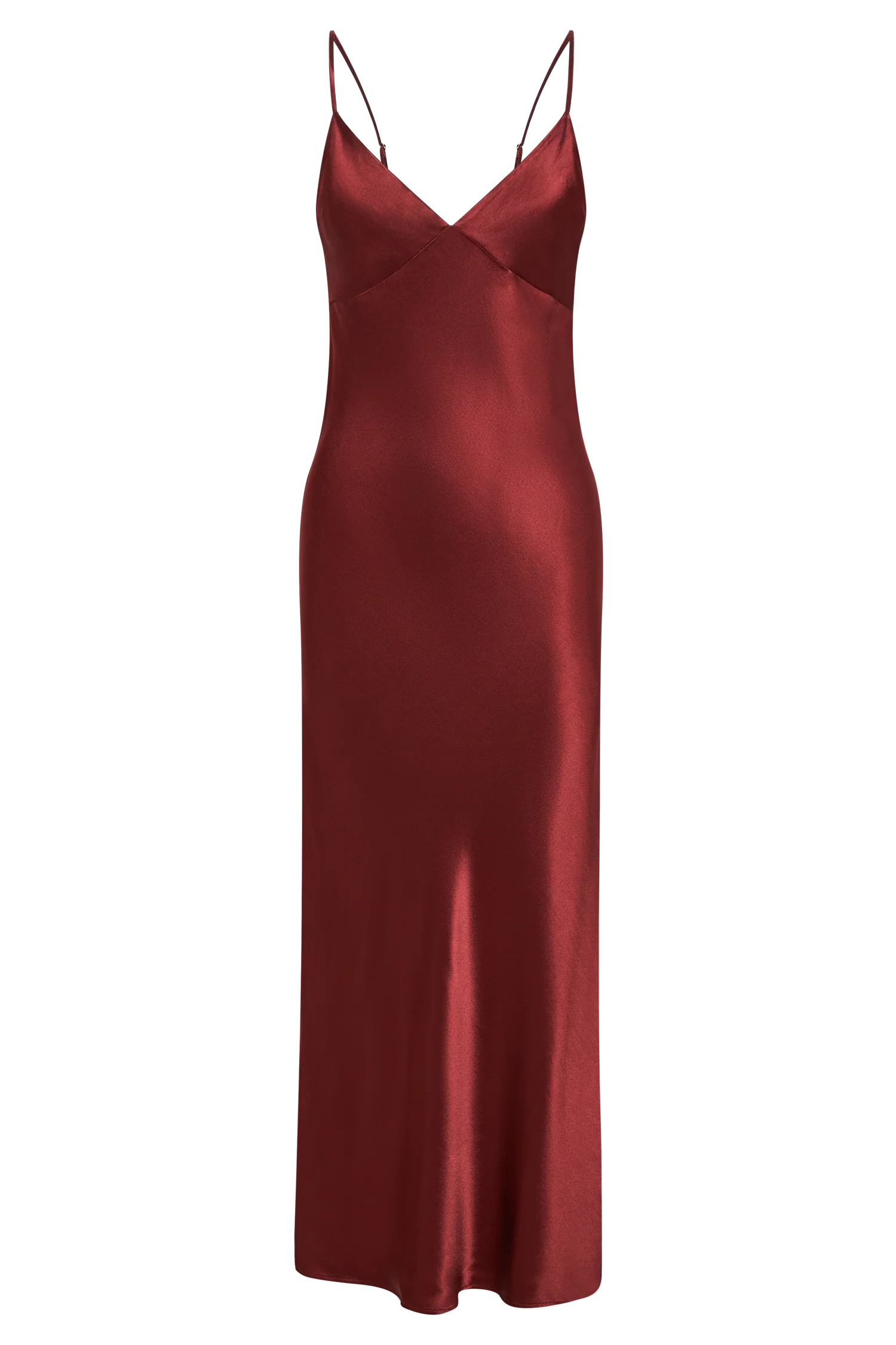 Valentine's Day Satin Chiffon Midi Dress - Berry